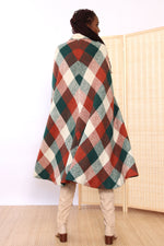 Sweeping Autumnal Plaid Cape XS/S