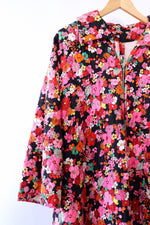 Technicolor Floral Quilted House Dress M/L