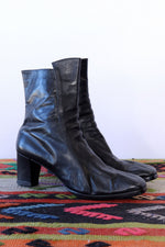 Jet Black Mod Leather Boots 8.5-9