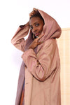 Reversible Mauve Pleated Hood Raincoat S-M/L