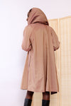 Reversible Mauve Pleated Hood Raincoat S-M/L