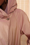 Reversible Mauve Pleated Hood Raincoat S-M/L