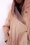 Reversible Mauve Pleated Hood Raincoat S-M/L