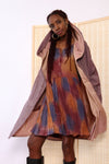 Reversible Mauve Pleated Hood Raincoat S-M/L