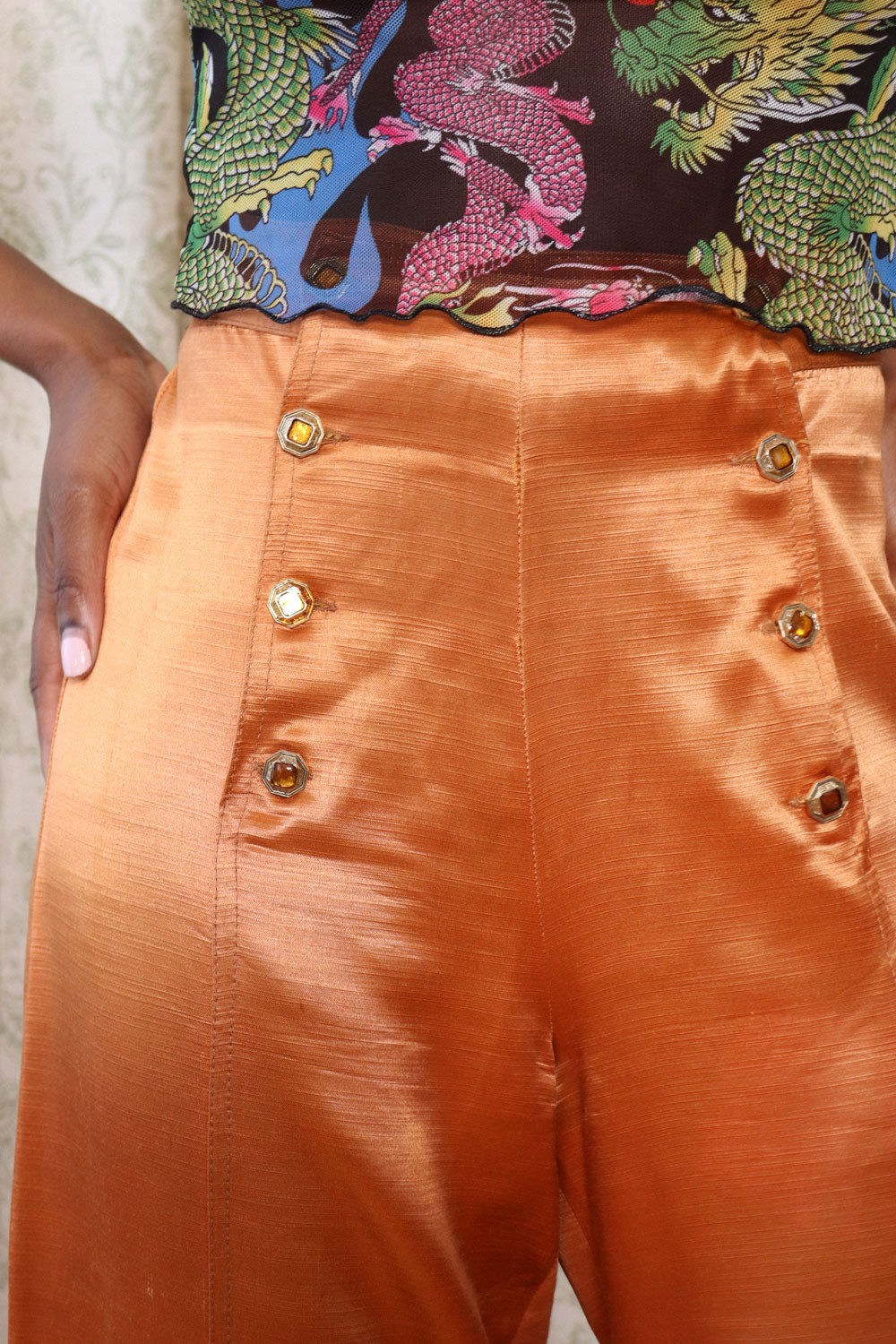 Copper Satin Slacks XS/S