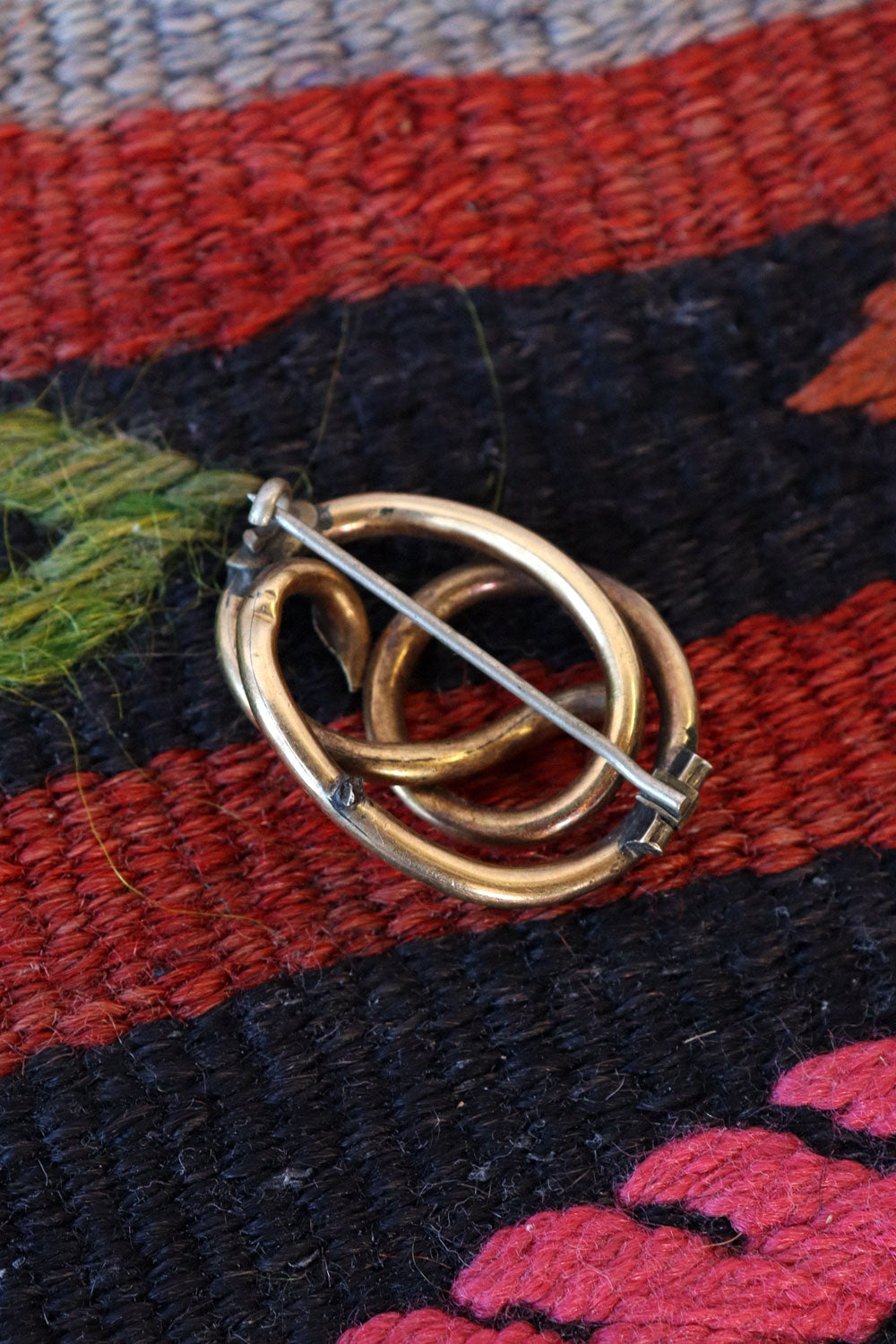 Golden Brass Snake Brooch