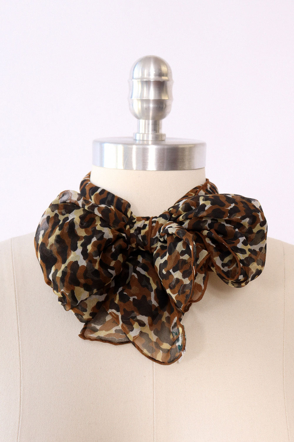 Leopard Chiffon Neck Scarf