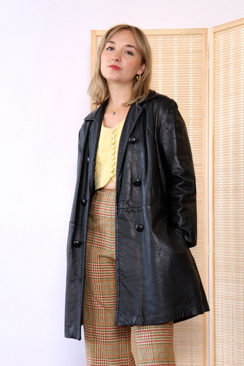 Mod Noir Leather Trench XS/S