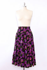 Iris Print Peasant Skirt XS-M