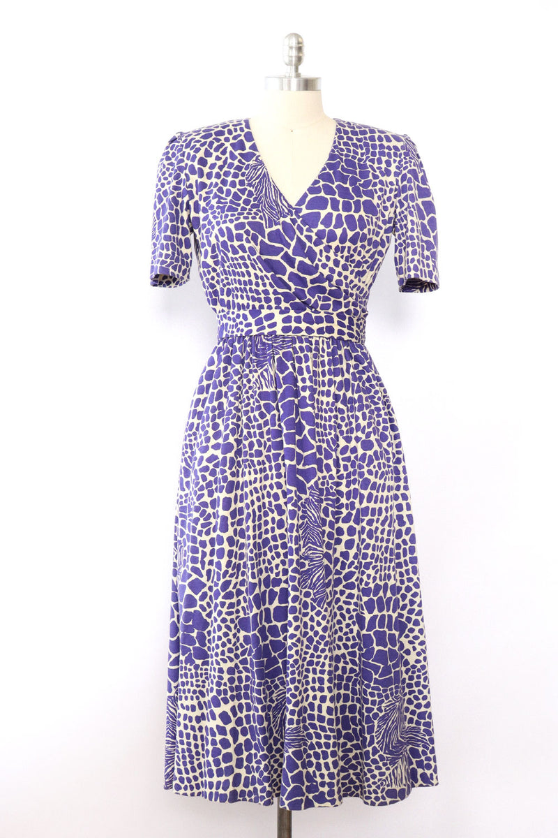 Camouflaged Giraffe Print Wrap Dress M