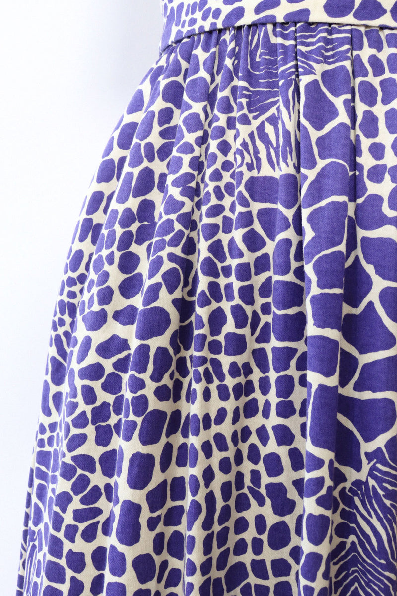 Camouflaged Giraffe Print Wrap Dress M