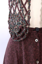 Openwork Printed Vest and Skirt Ensemble S