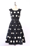 1950s Polka Dot Fit and Flare Dress XS