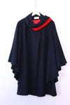 Pop of Red Midnight Blue Cape S-L