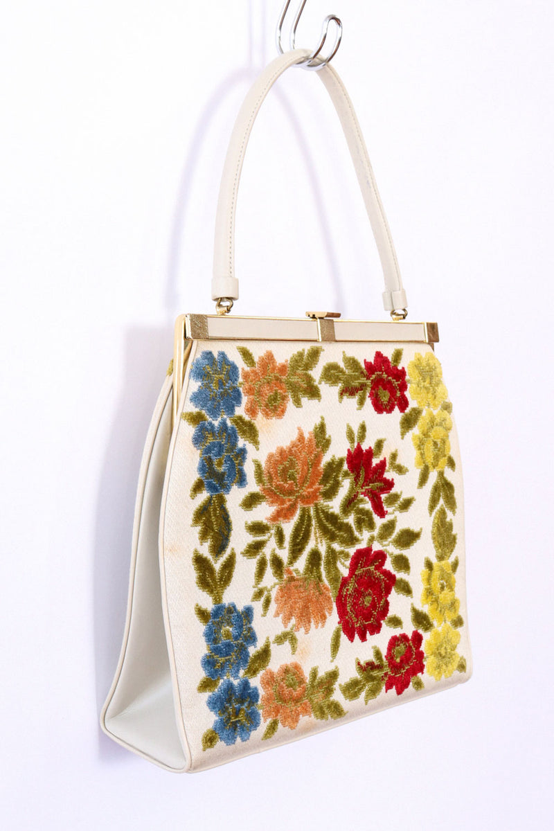 Floral Chenille Handbag