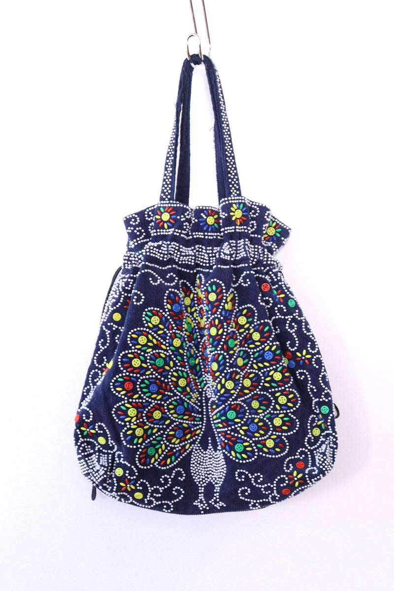 Peacock Beaded Tote