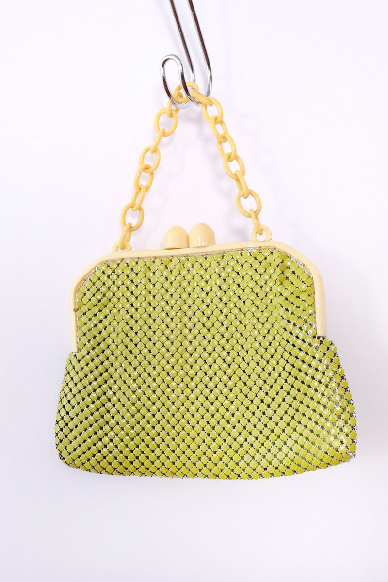 Lime Metal Mesh Purse