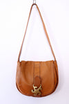 1970 Brass Sun Buckle Leather Bag