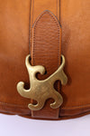 1970 Brass Sun Buckle Leather Bag