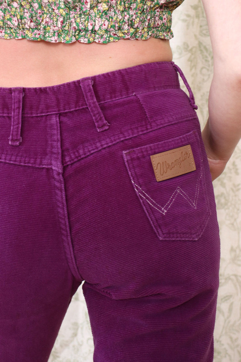 Wrangler Grape Corduroy Flares XS