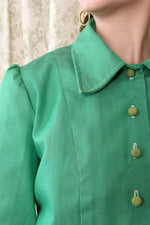 1970s Frog Green Flared Suit S