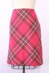 Raspberry Plaid Bias Skirt M