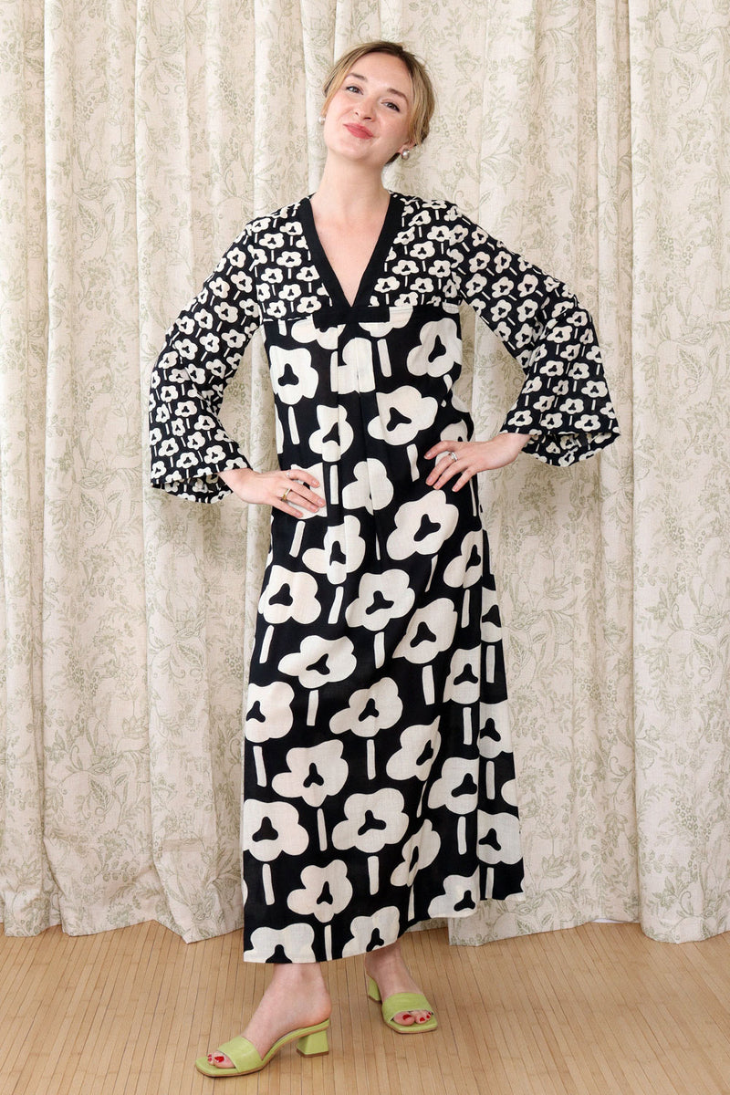 Graphic Gauze Monochrome Caftan XS/S