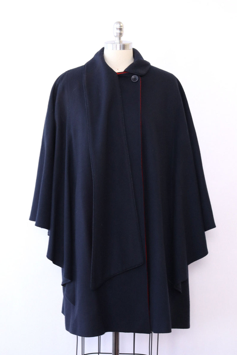 Pop of Red Midnight Blue Cape S-L