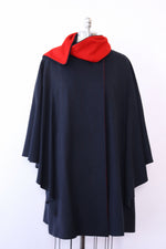 Pop of Red Midnight Blue Cape S-L