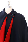 Pop of Red Midnight Blue Cape S-L