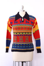 Collage Folksy Collared Sweater M