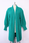 Teal Bouclé Balloon Sleeve Cardigan S/M