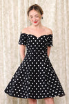 Off Shoulder Polka Dot Party Dress M