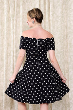 Off Shoulder Polka Dot Party Dress M