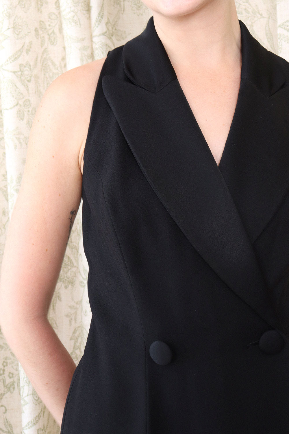 1990s Ann Taylor Tuxedo Romper XS/S