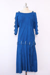 Azure Rhinestone Suede Dress XS-M