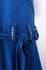 Azure Rhinestone Suede Dress XS-M