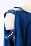 Azure Rhinestone Suede Dress XS-M