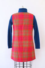 Electric Pink Plaid Mini Jumper M