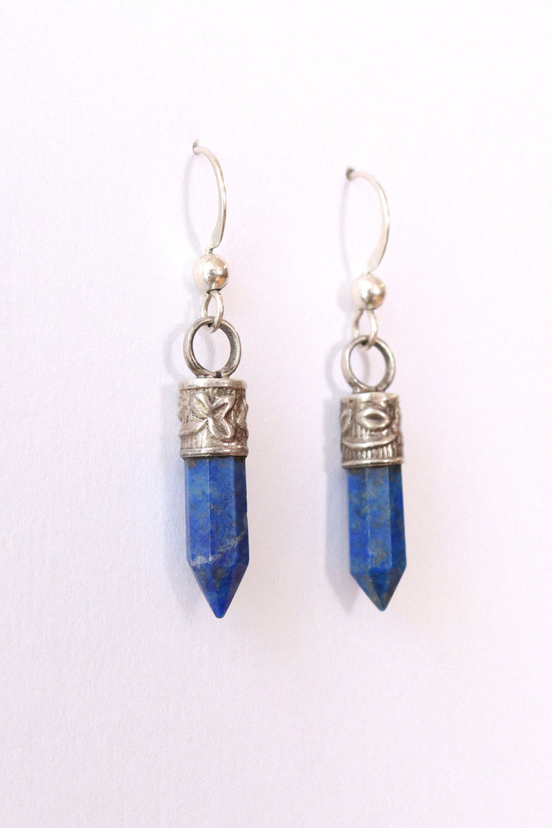 Blue & Silver Obelisk Dangles