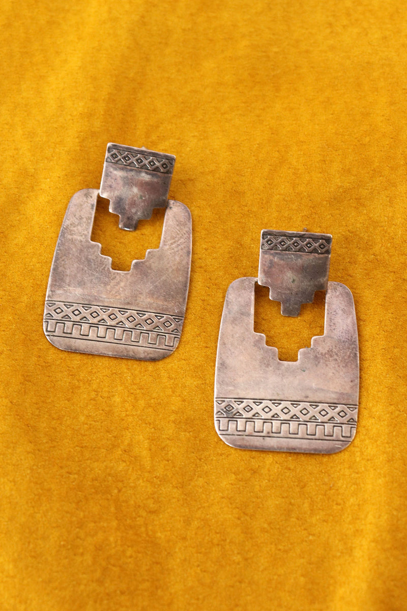 Sterling Southwest Etched Earrings