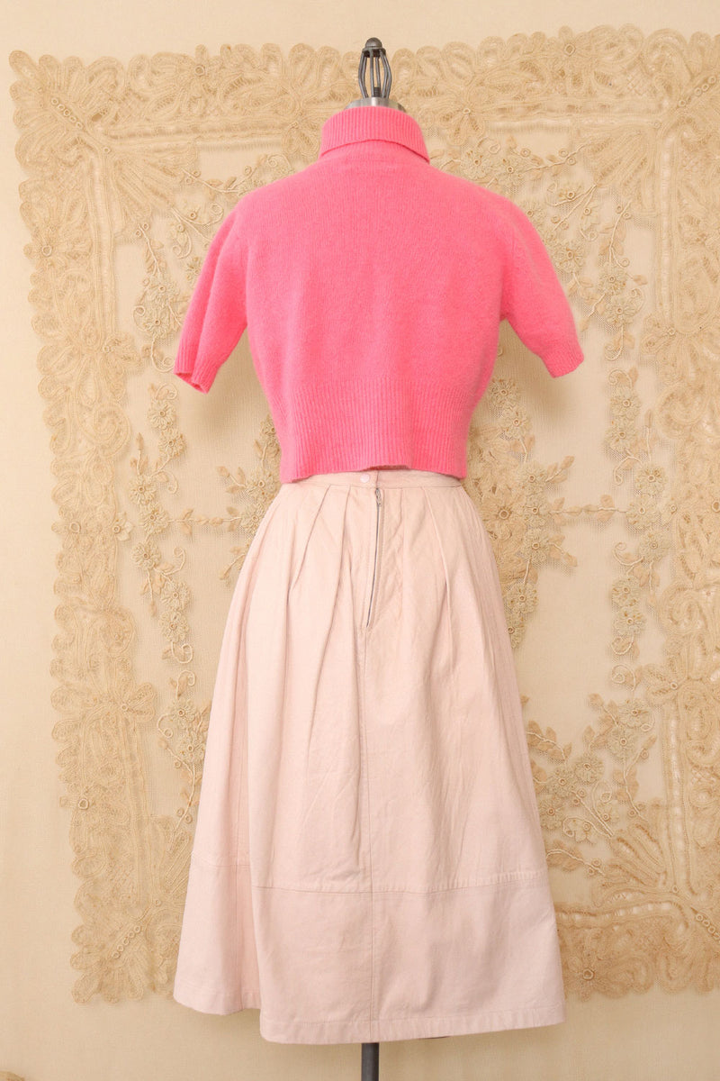 Blush Leather Ballerina Skirt XS