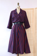 Serbin Striped Navy Dress L/XL