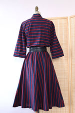 Serbin Striped Navy Dress L/XL