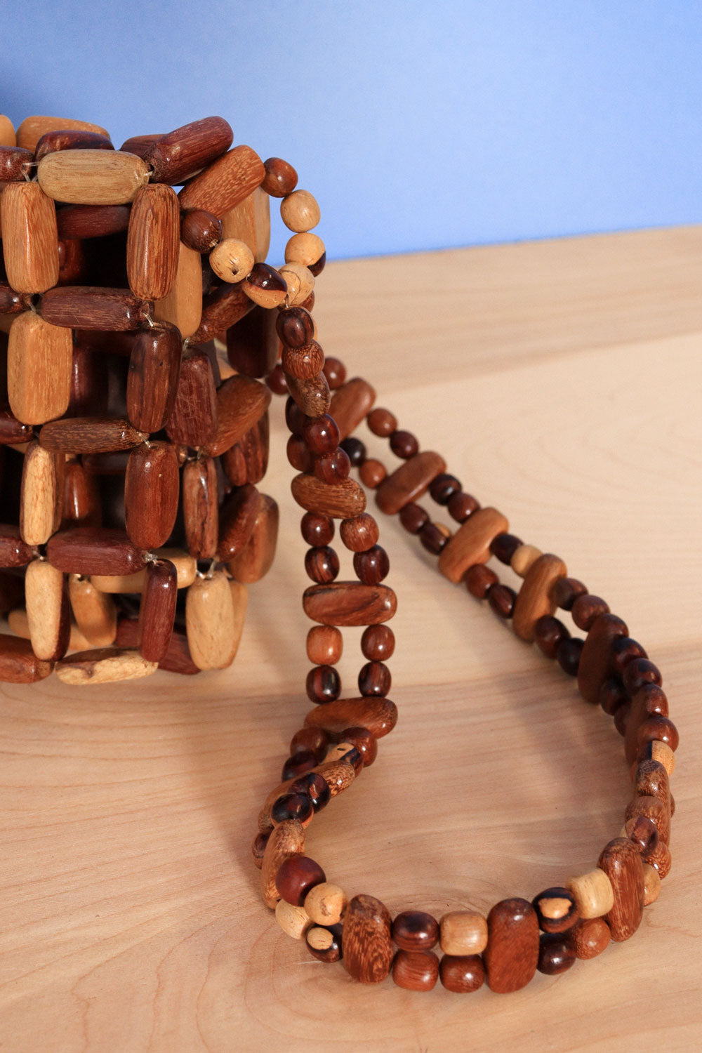 Chunky Wooden Bead Bag