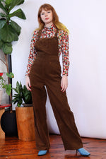 1970s Walnut Corduroy Overalls M/L