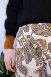 Trippy Neutral Paisley Cotton Flares S