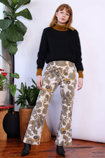 Trippy Neutral Paisley Cotton Flares S