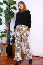 Trippy Neutral Paisley Cotton Flares S