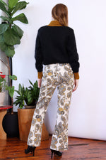 Trippy Neutral Paisley Cotton Flares S